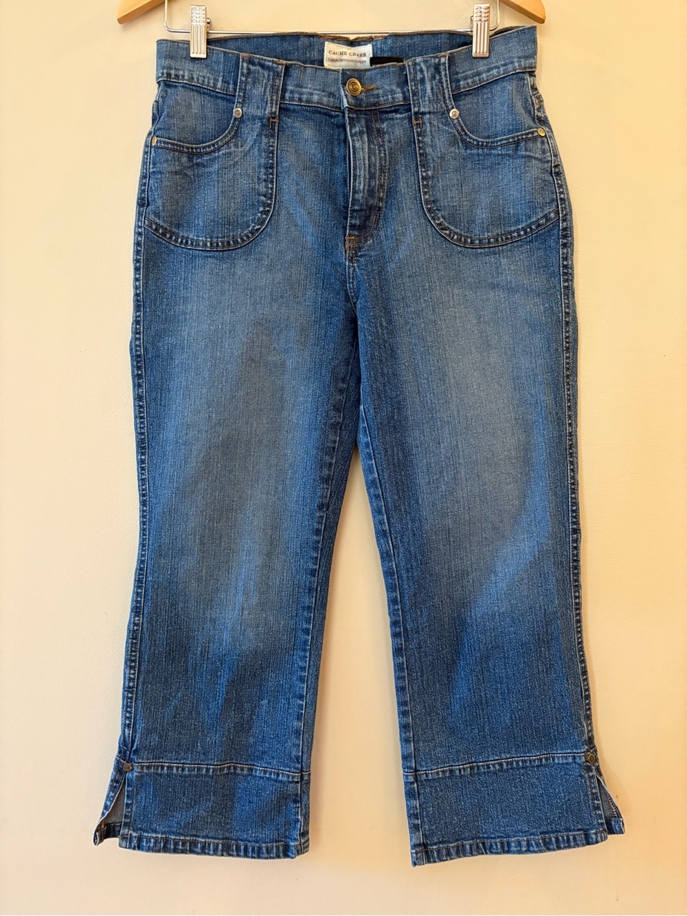 Cache Creek Vintage Y2K Cropped Flare Jeans Medium Wash Size 12, fit smaller.